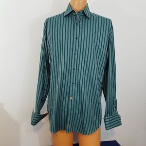 Thomas Dean Mens Long Sleeve Contrast Cuffs Collar